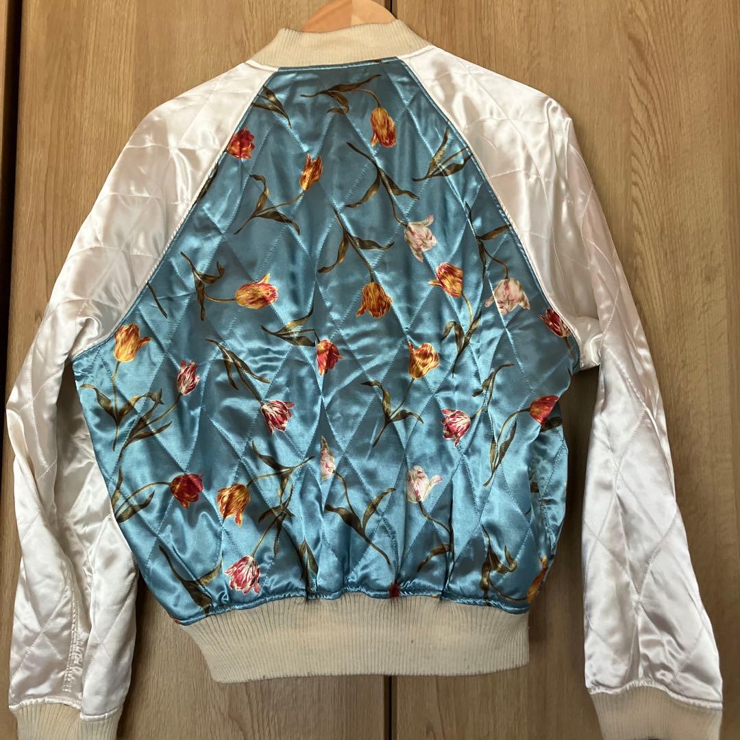 PINK HOUSE 花柄スカジャン ブラック/ホワイト