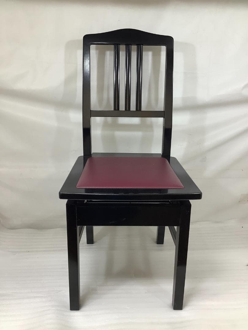 ※78537※YAMAHA背もたれ付きピアノ椅子（黒）