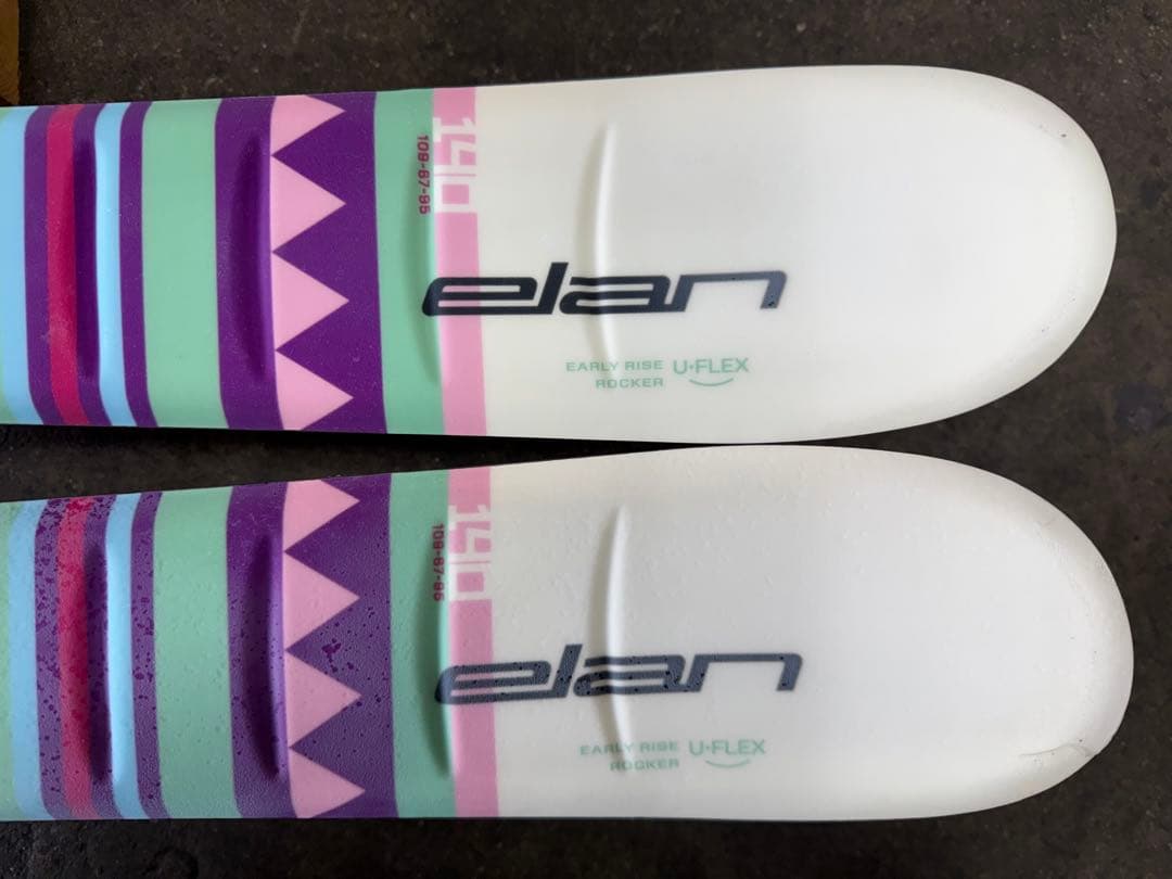 スキー板　elan U-FLEX　140　ストックKAZAMA　収納ケース