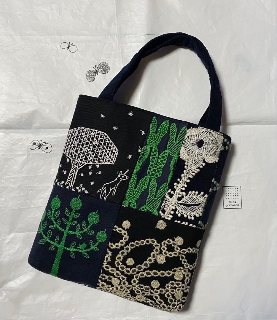 ミナペルホネン　ハンドメイド　ミニトートバック