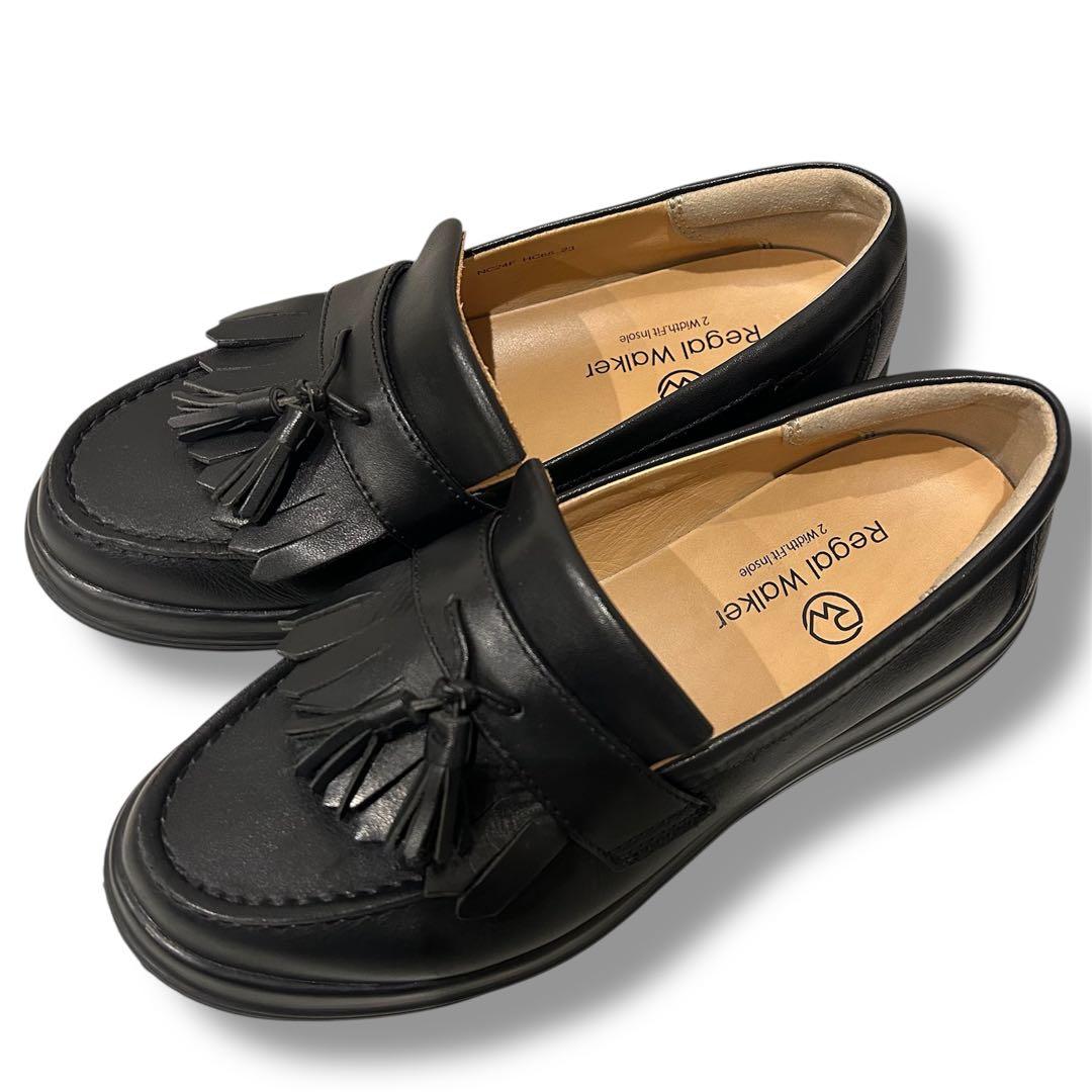極美品 リーガルウォーカー 23.0 黒 タッセルローファー 3E 幅広 本革