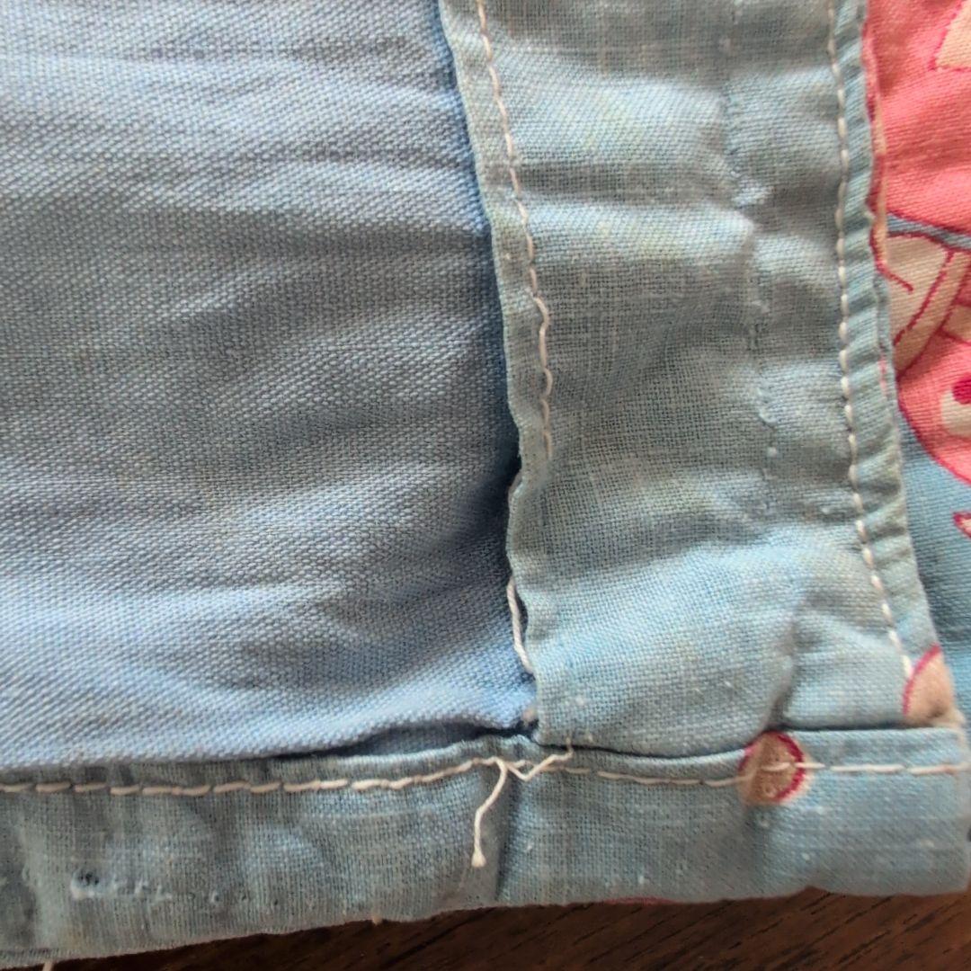 パッチワークキルト　アンティークキルト　動物柄