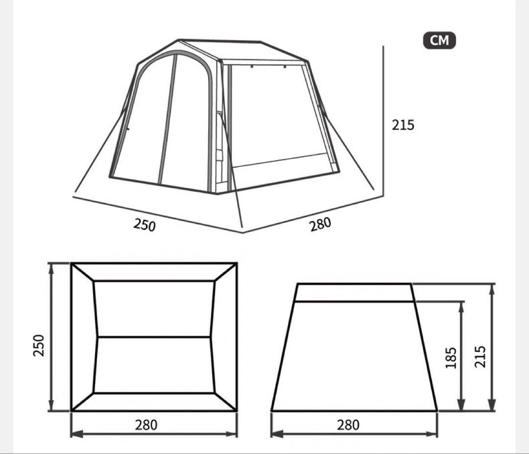 Naturehike 車一体型防水キャンプテント ベージュ(設営簡単 超美品)