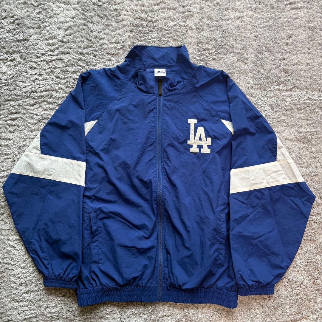 美品MLB Los Angeles Dodgers ナイロンジャケット ブルー