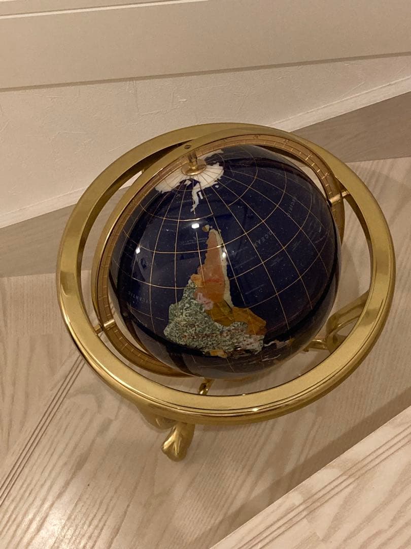地球儀　方位磁石付き　天然石　インテリア