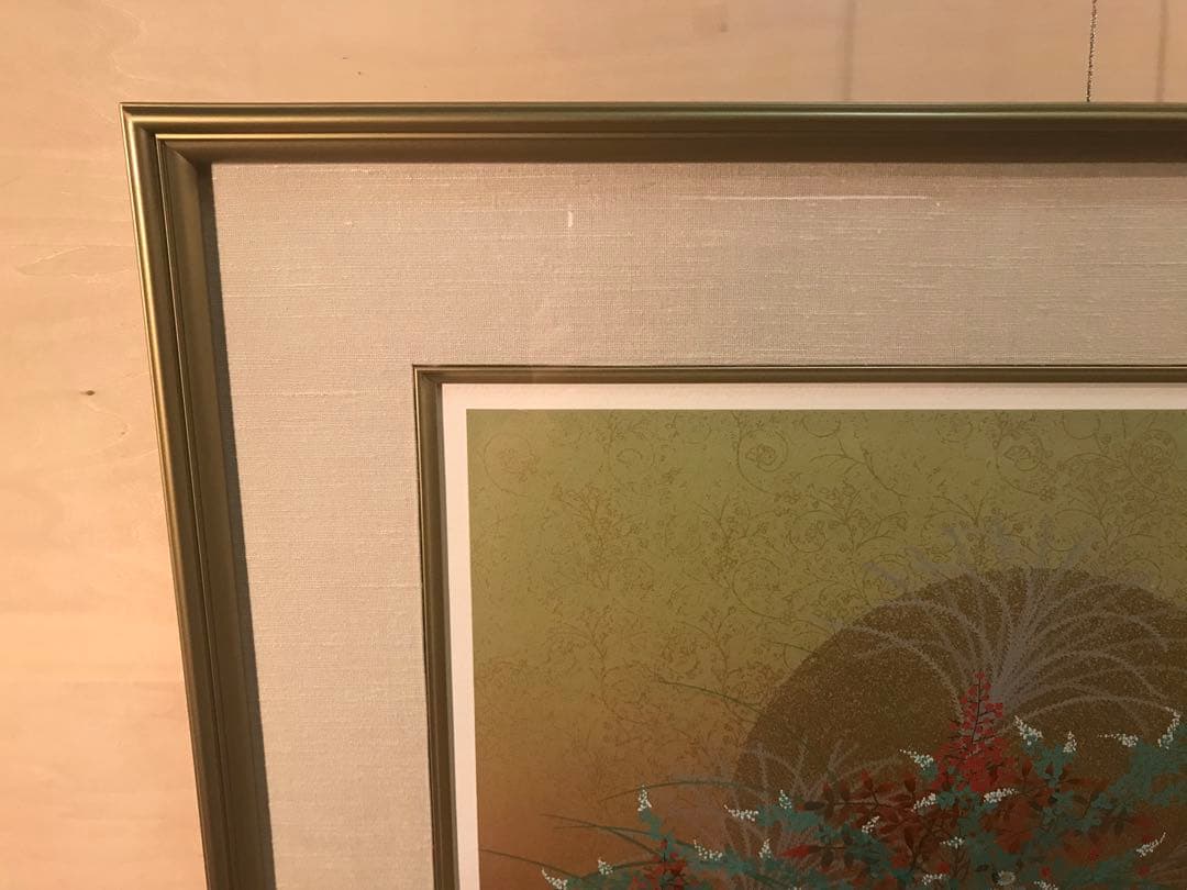 石踊達哉「秋草(鈴虫より)」リトグラフ　直筆サイン・落款・作品証明シール有り