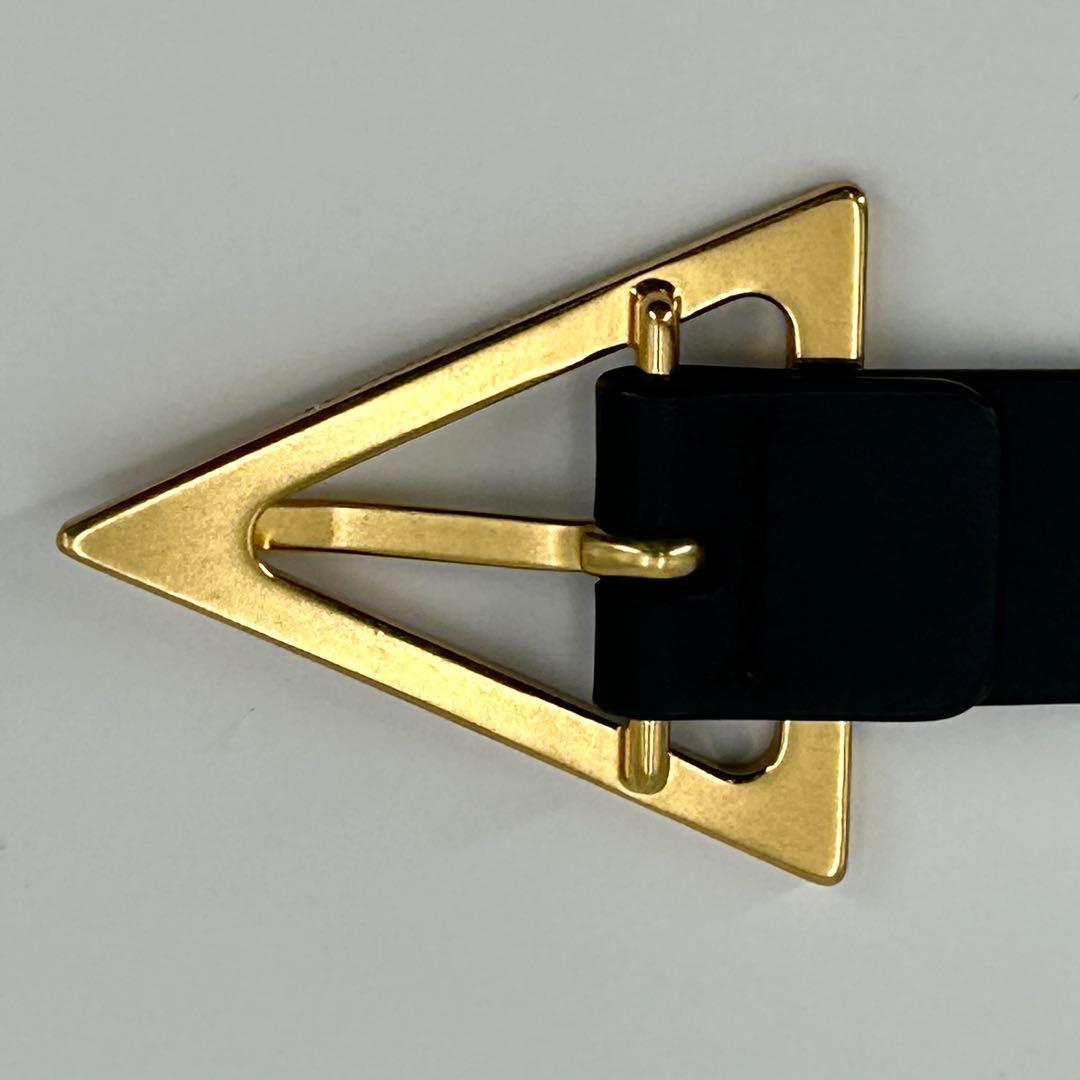 M*o様 未使用級✨ボッテガヴェネタ ベルト トライアングル ゴールド ブラック