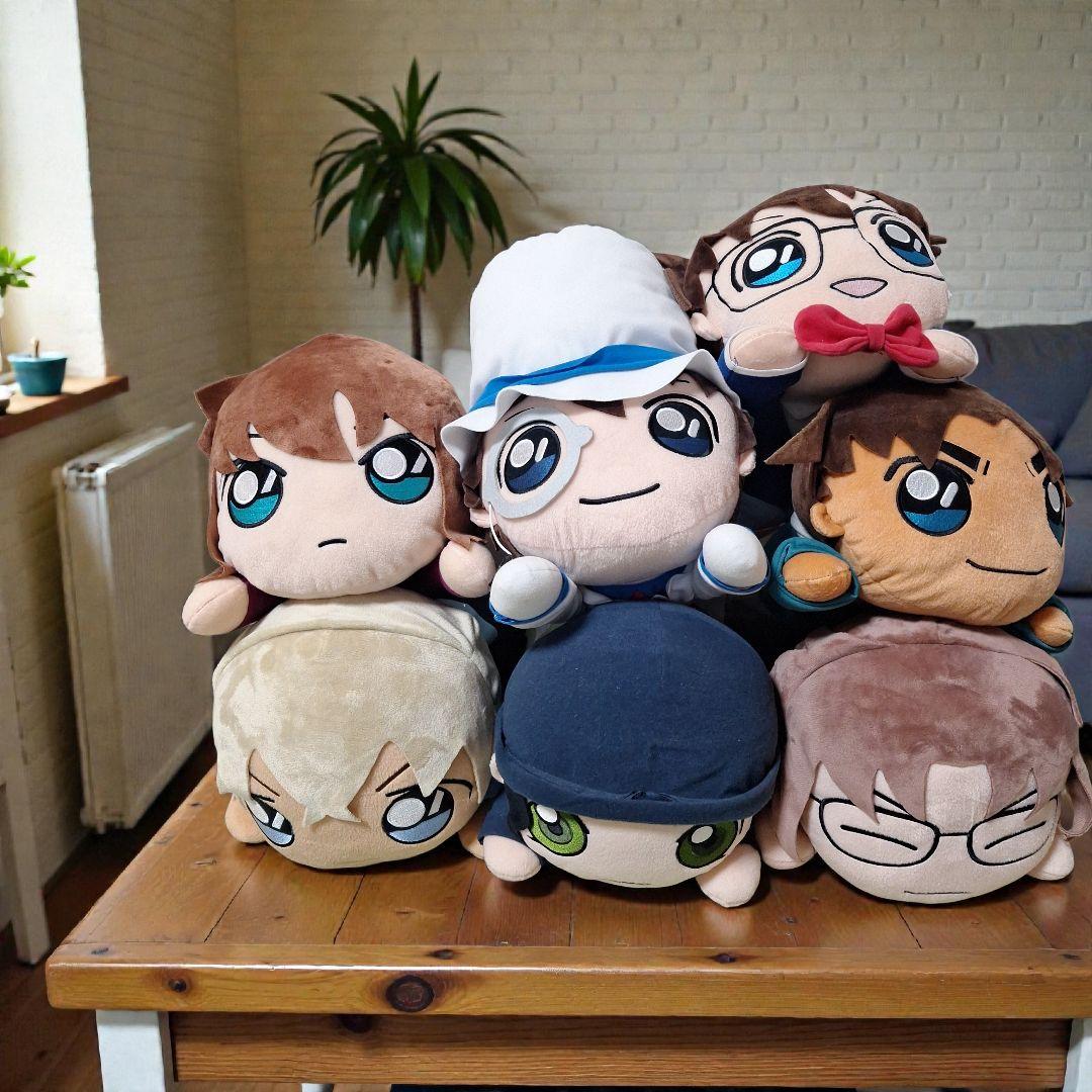 【送料無料】名探偵コナン　メガジャンボ　寝そべりぬいぐるみ　7種類セット