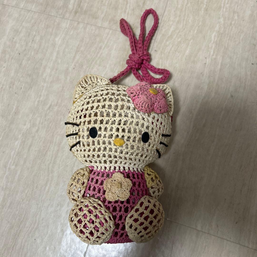 希少！ハローキティ　キティちゃん　ショルダーバッグ　ポーチ　レトロ　手編み風