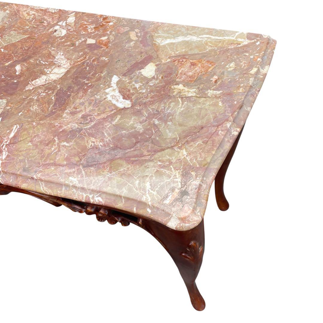 イタリア製　アンティーク調 大理石 サイドテーブル 猫脚　コンソールテーブル