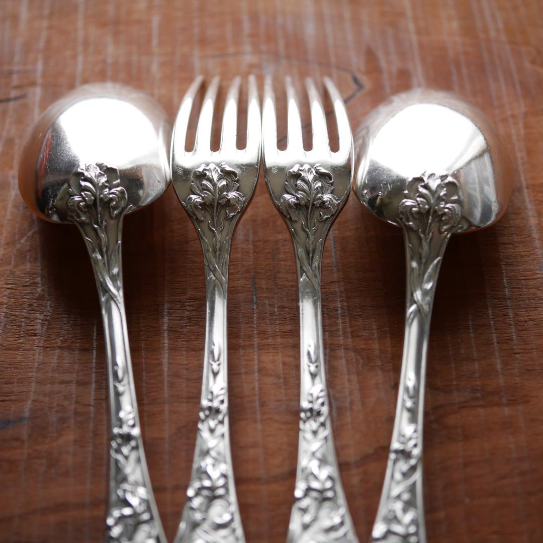 ◆PUIFORCAT◆ピュイフォルカ◆アイリス◆純銀カトラリー2客セット◆