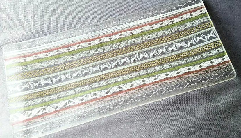 ★藤原奈津江作★高度な技術★レースガラスフュージング長皿（２）