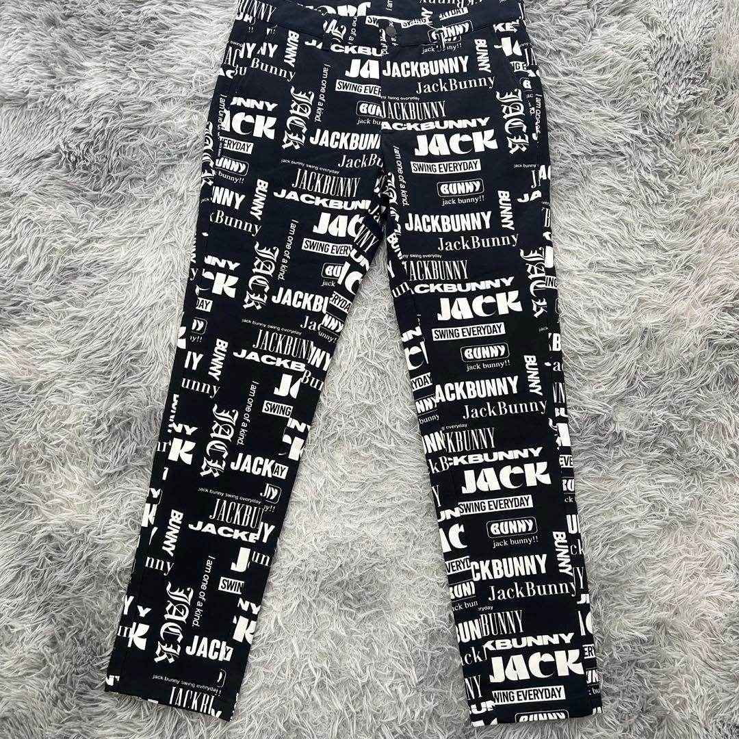 新品　ジャックバニー　パンツ　テーパード　ストレッチ　春秋　ブラック　総柄　5