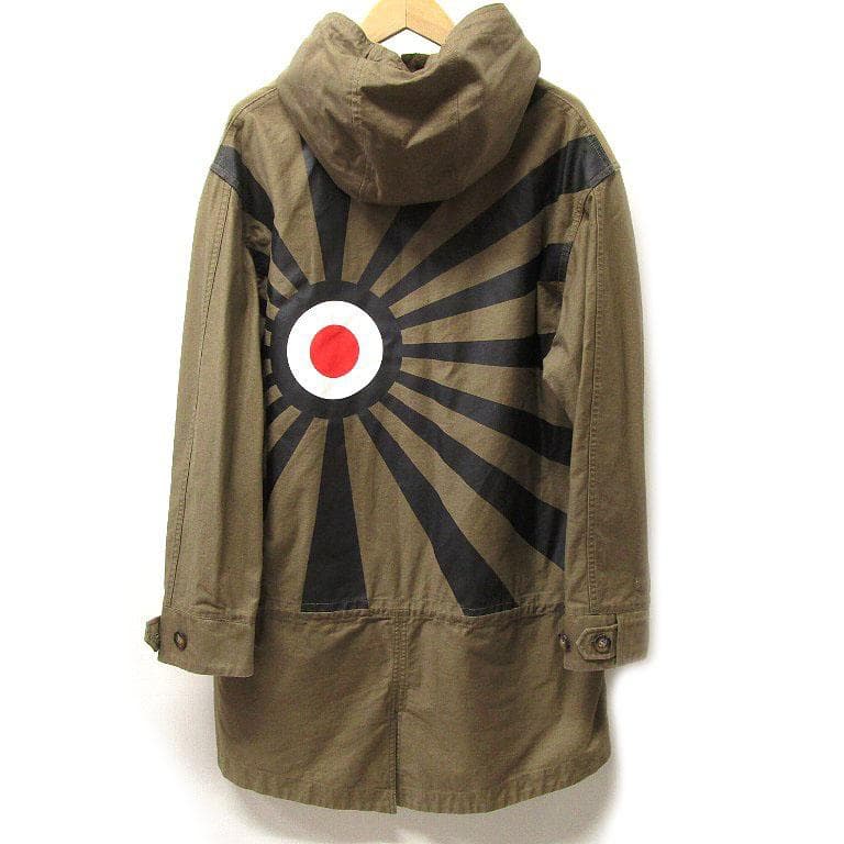 PUNK DRUNKERS パンクドランカーズ 日章モッズコート XL カーキ