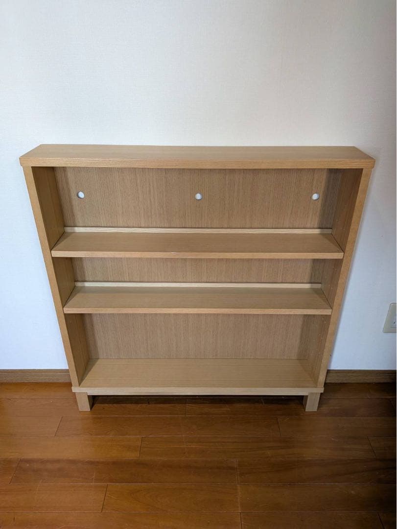 ■送料込■無印良品 木製薄型ラック ワイド小 奥行14cm 本棚 棚