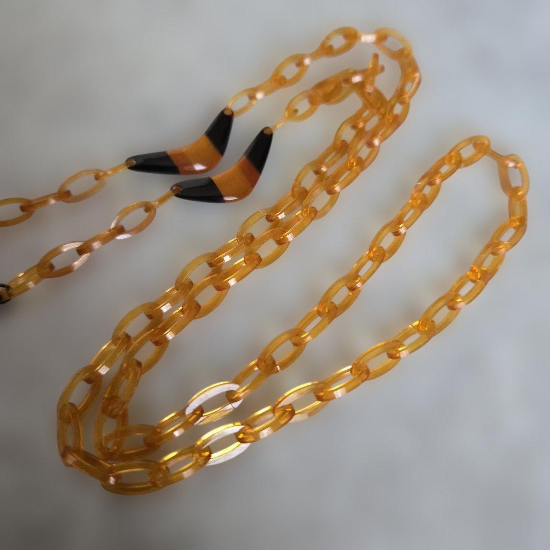 鼈甲　メガネ　チェーン　本鼈甲　➈　べっ甲　着物　工芸品　大人のメガネチェーン