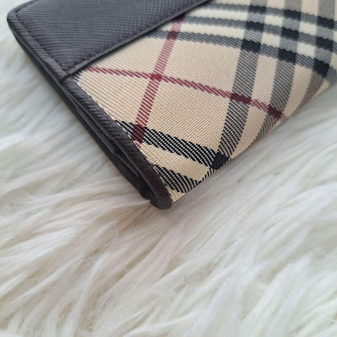 【未使用級】【バーバリー】ノバチェック レザー キャンバス名刺入れ カードケース