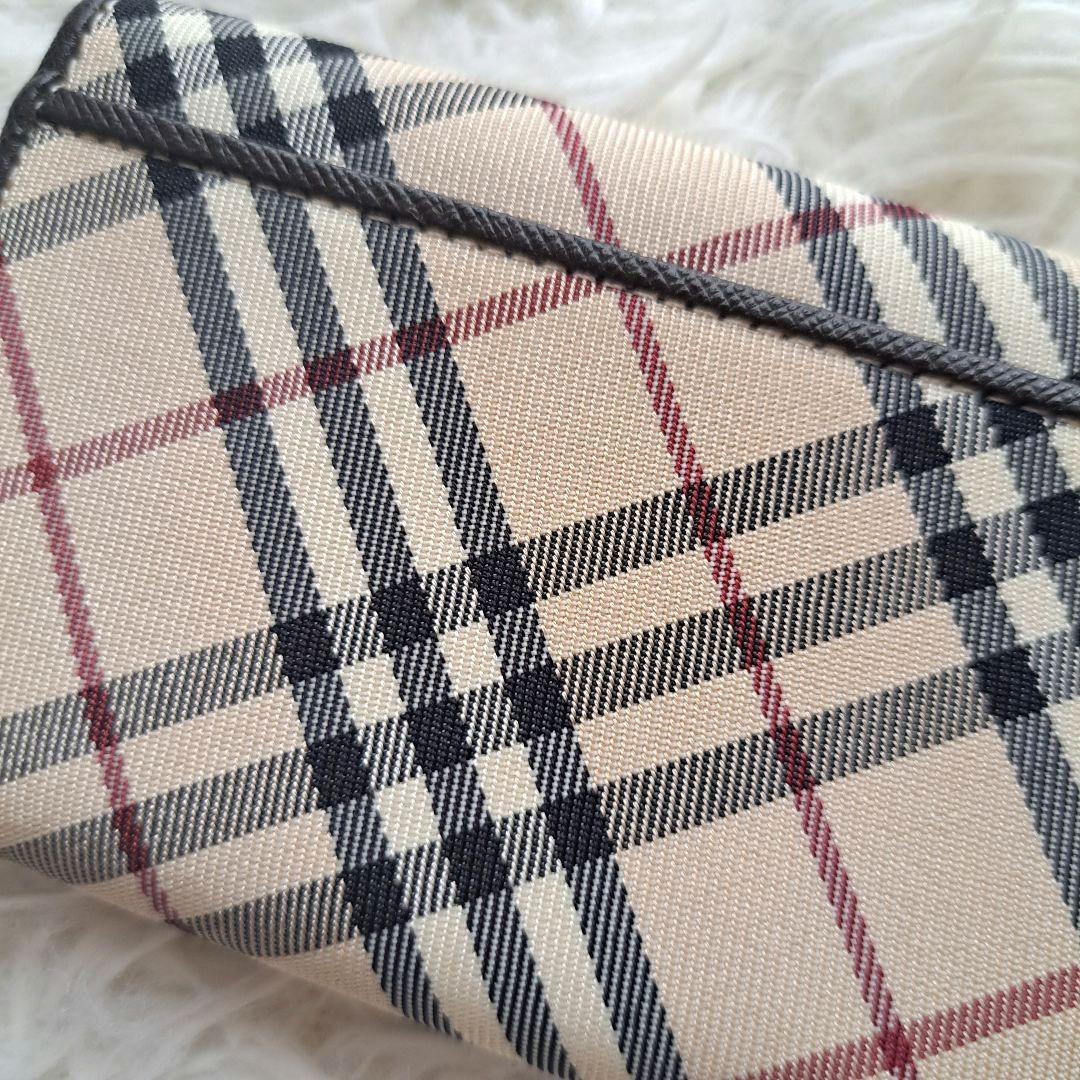 【未使用級】【バーバリー】ノバチェック レザー キャンバス名刺入れ カードケース