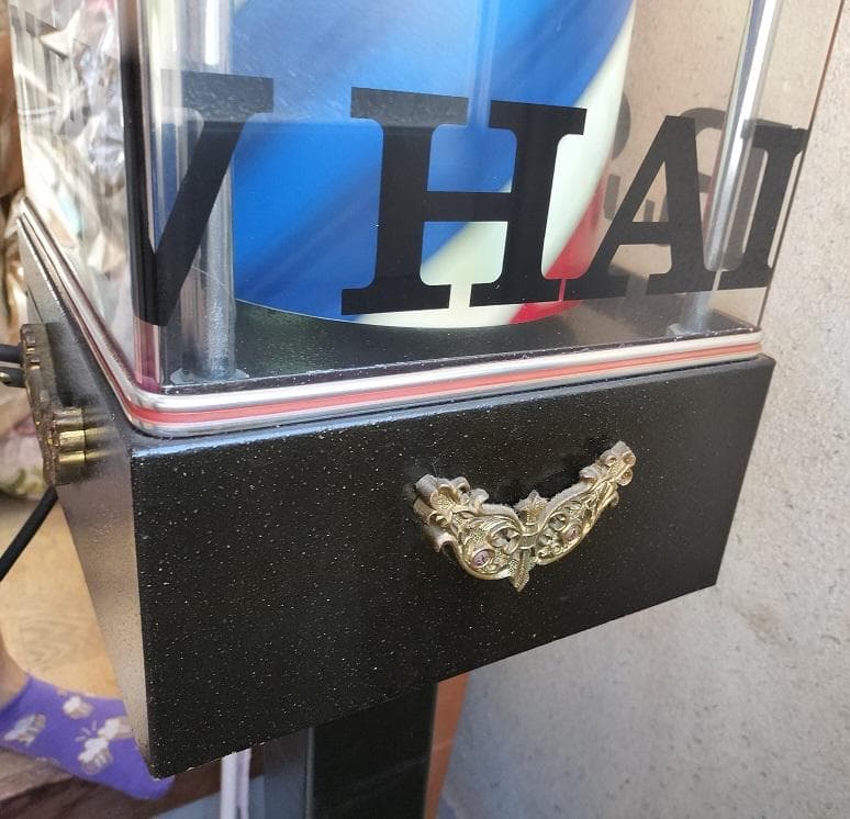 バーバーポール(サインポール) LEDライト付き 未使用