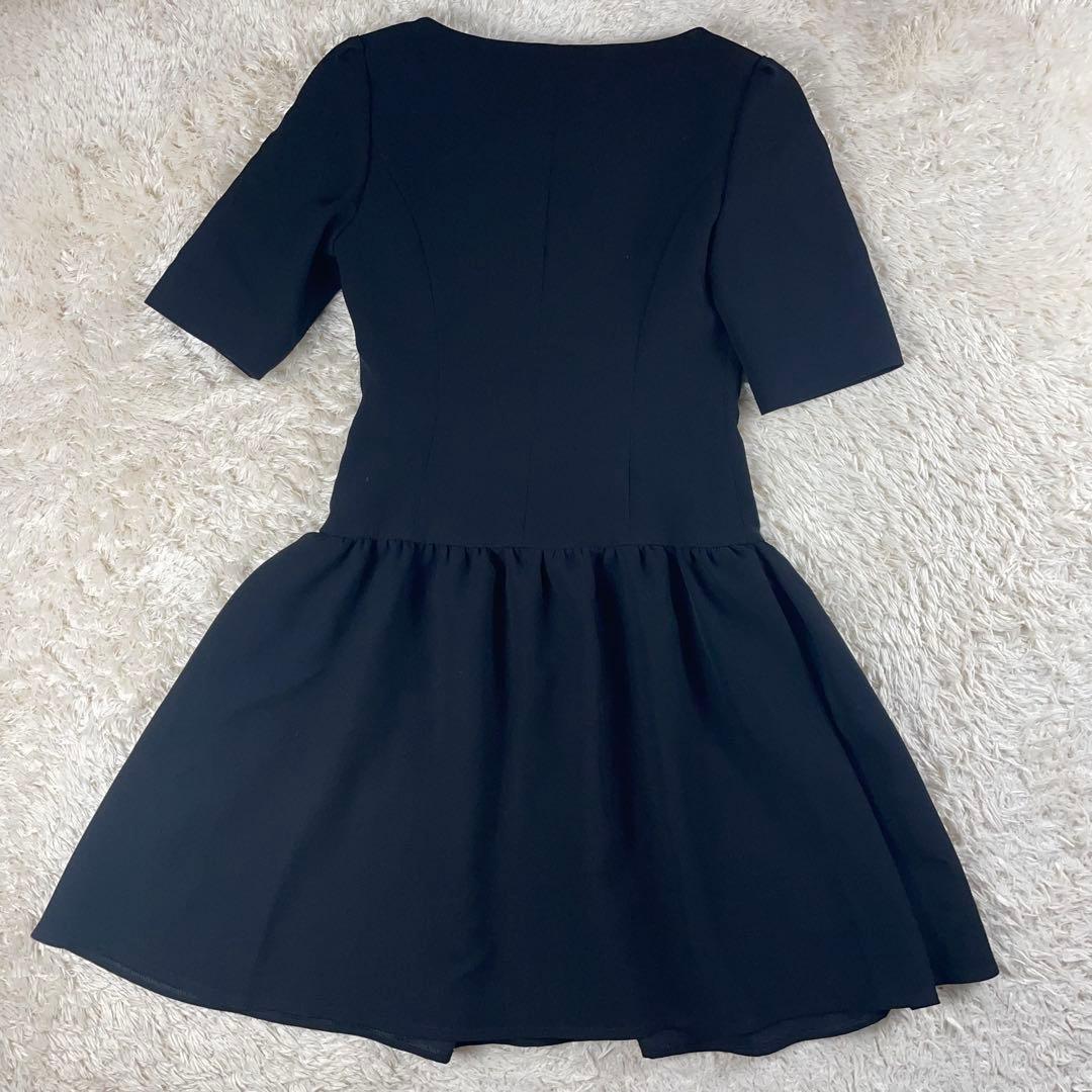 Rene ルネ　フロントジップ　フレアワンピース　半袖　32