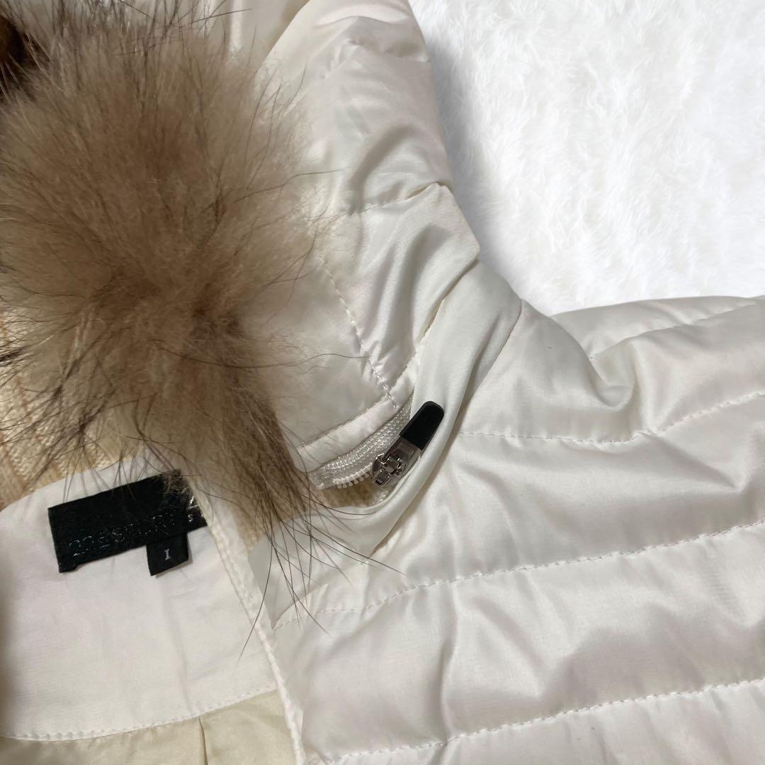 美品 23区 SPORT ダウンジャケット ニットスリーブ ファーS ゴルフ