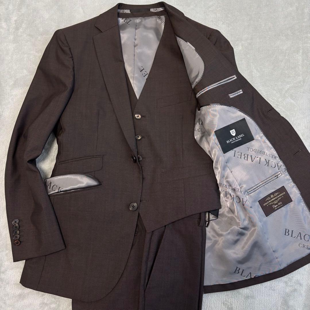 美品✨ブラックレーベルクレストブリッジ×カノニコ 3ピース セットアップ スーツ