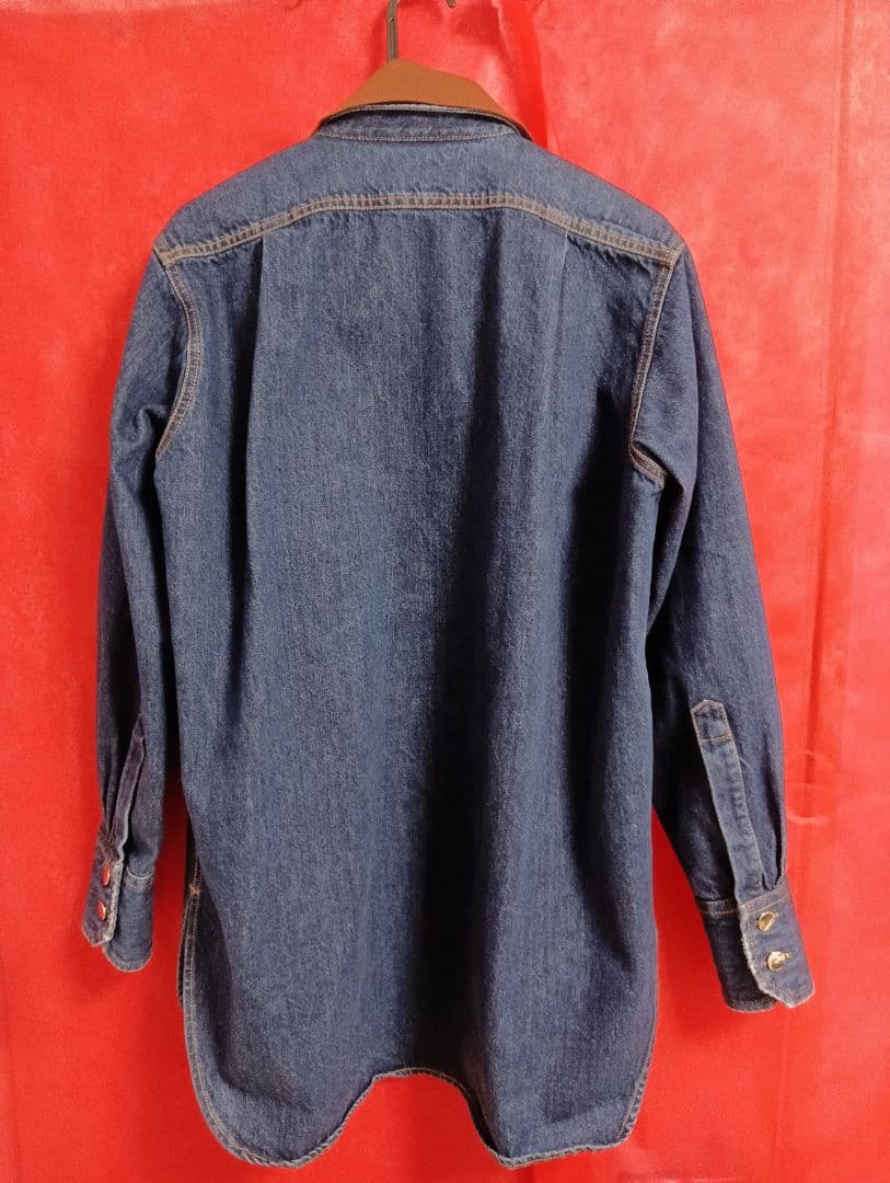 PLAN C デニムシャツ ブラウン襟