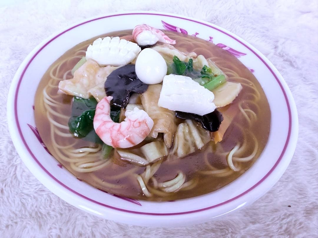 食品サンプル 五目そば 中華あんかけ 直径約21.5cm 昭和レトロ