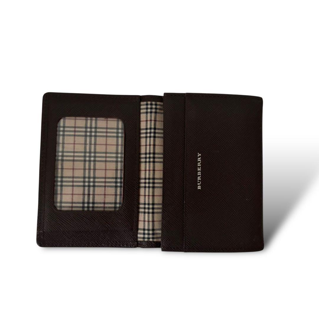 バーバリー　カード入れ　名刺入れ　ブラウン　ノバチェック　レザー