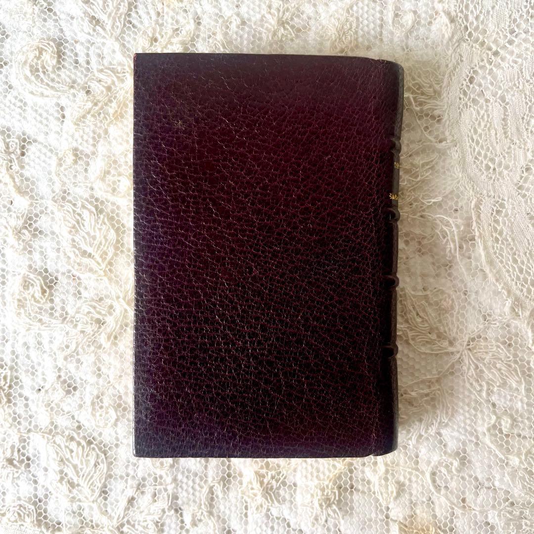 19世紀の小さな本　1892年　ミニブック　レザー金彩祈祷書フランスアンティーク