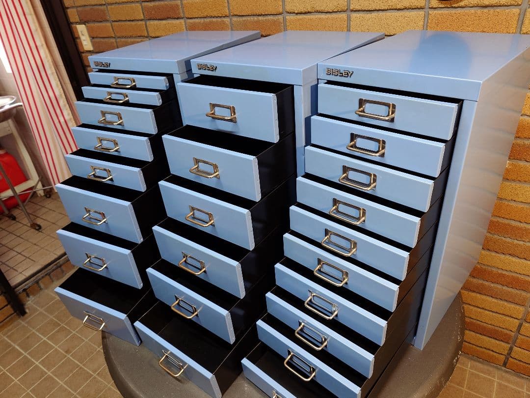 BISLEY ビスレー スチールキャビネット 3個セット カラー【サックス】