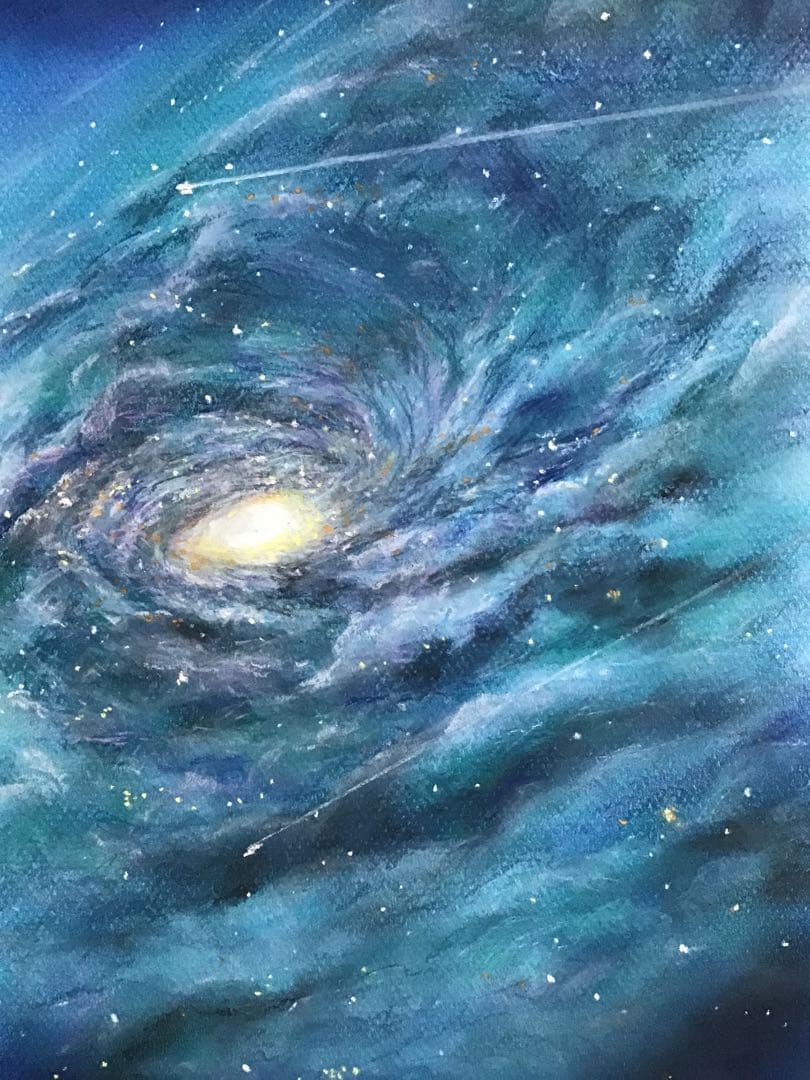遥かなる銀河3 ハンドメイドパステル画　絵画アート原画