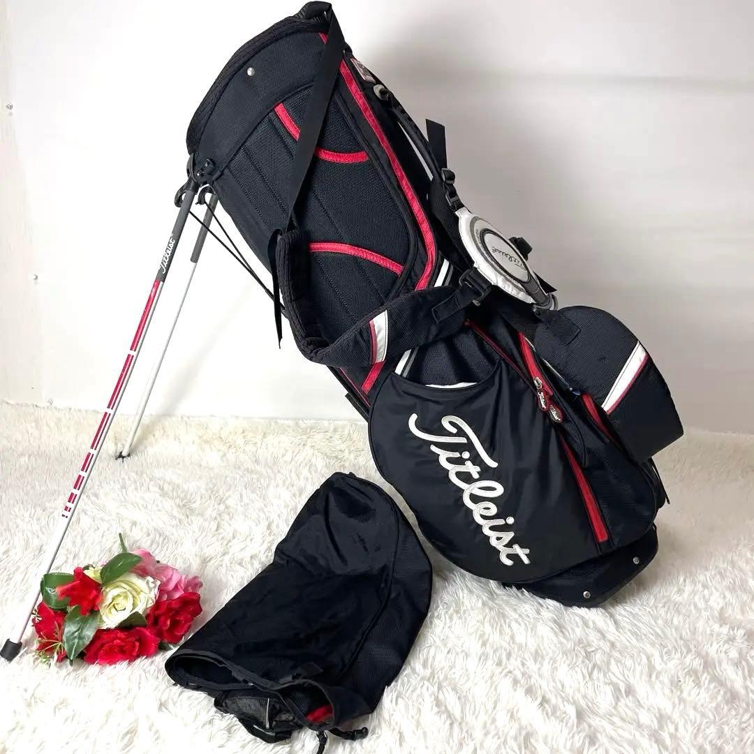 人気✨タイトリスト スタンド式キャディバッグ リュック フード付 軽量 機能性◯