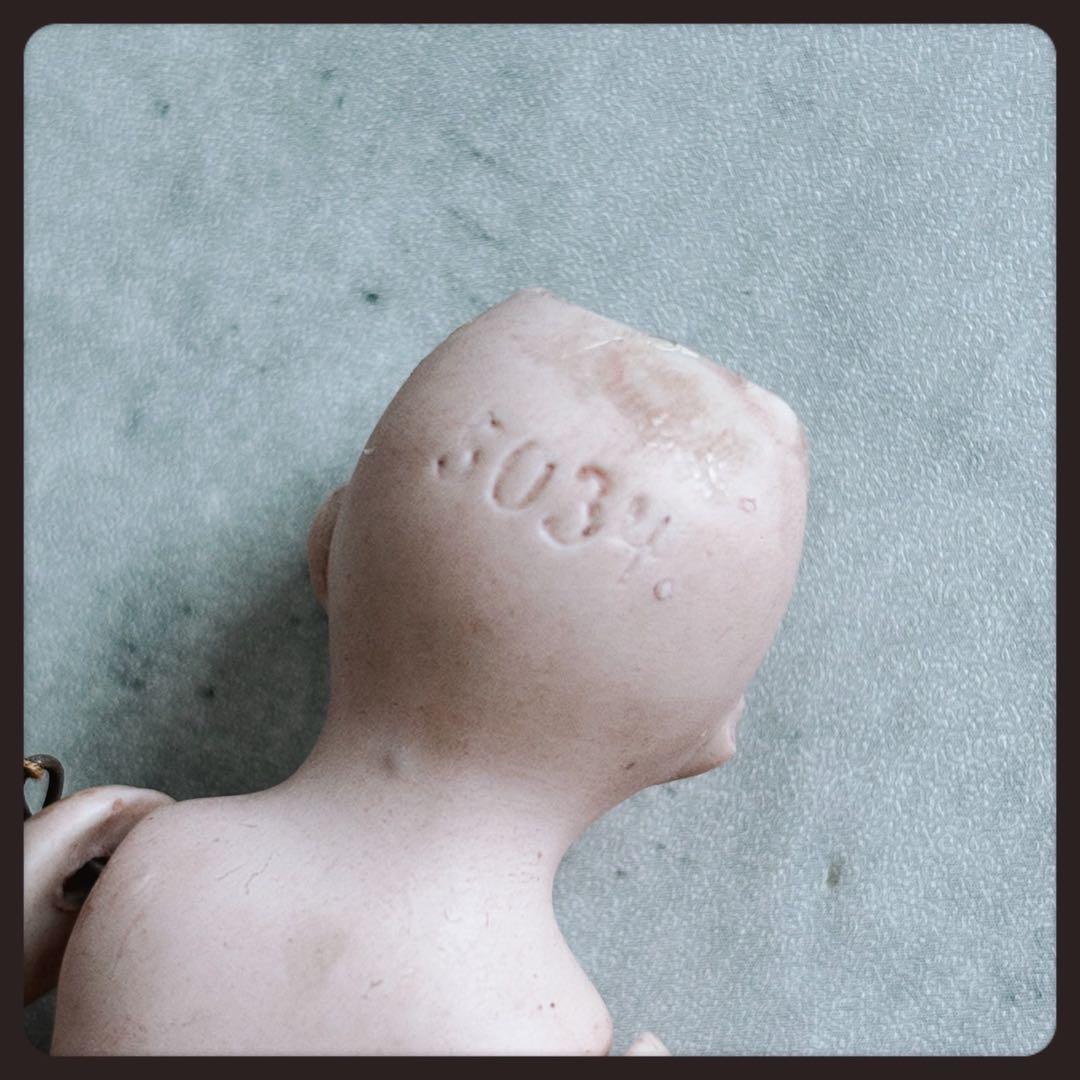 アンティーク 青い目の少女オールビスクドール ミニョネット