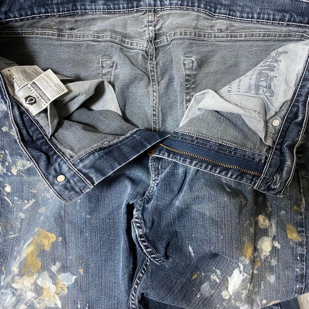 t*m様 Levi'sリーバイス 505 ストレート ペイントデニム ジーンズW