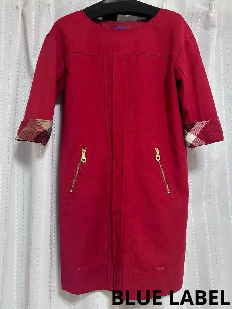 【新品未使用】ブルーレーベル クレストブリッジ ワンピース 赤 M バーバリー