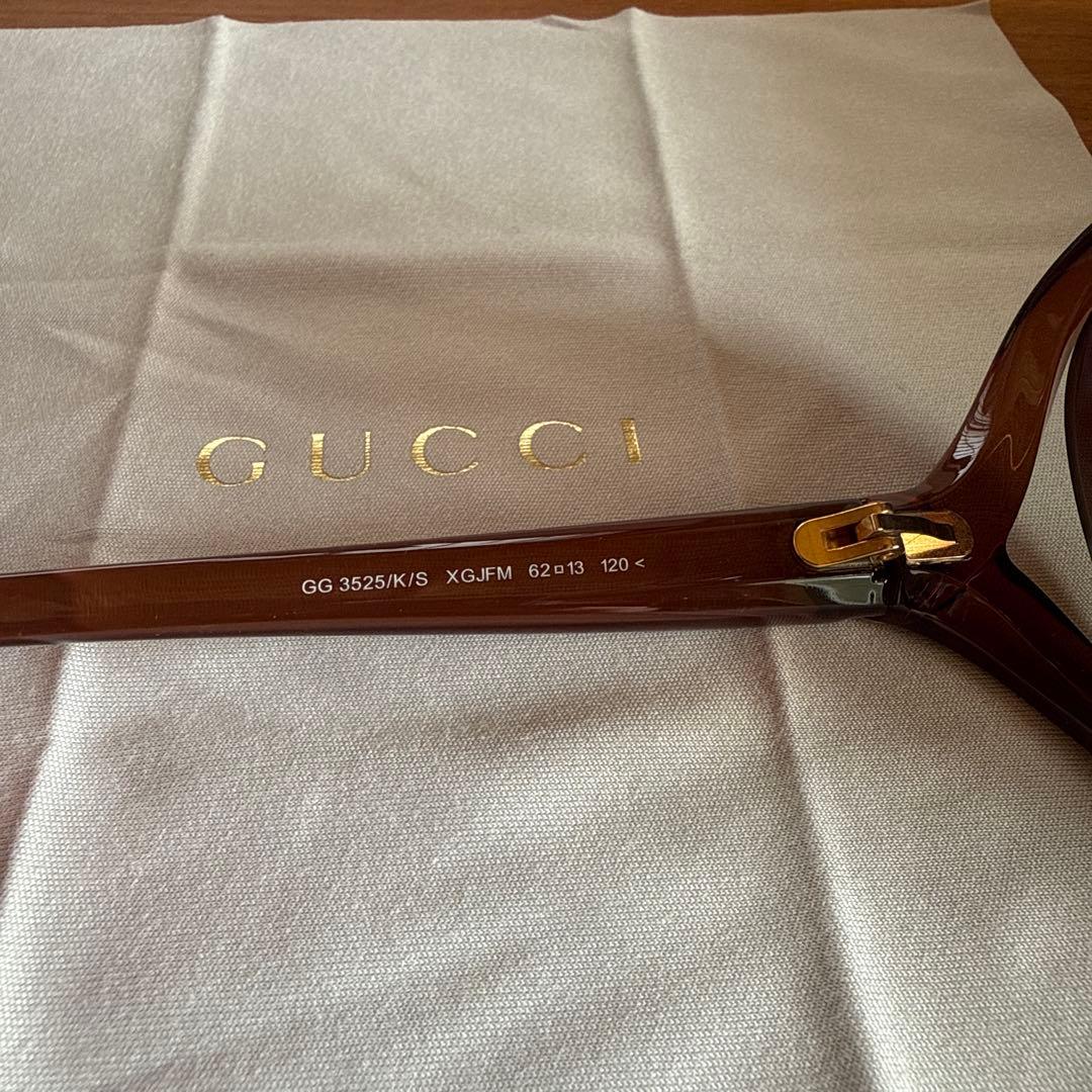 GUCCI ブラウンラウンド型サングラス ケース付き