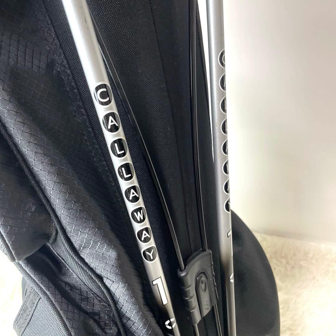 人気✨キャロウェイ スタンド式キャディバッグ 黒　フード付 超軽量 機能性◯