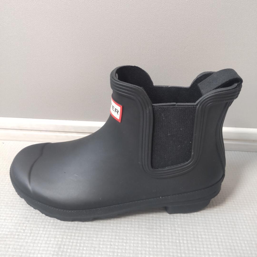 HUNTER オリジナルチェルシー サイドゴアブーツ 防水 レインブーツ 黒