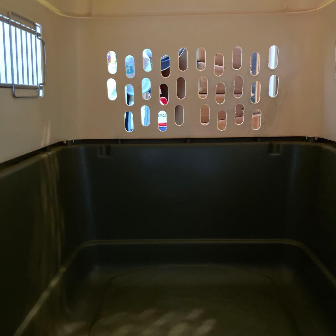 犬用プラスチックケージ ホワイト/グリーン　バリケンネルウルトラL