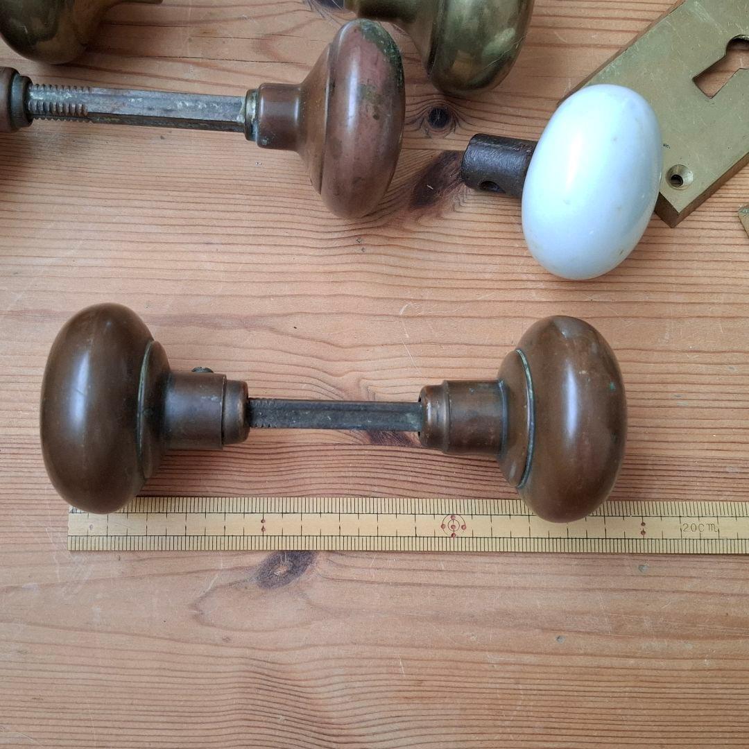 古道具 真鍮製 ドアノブ 戦前 アンティーク 蚤の市 建具