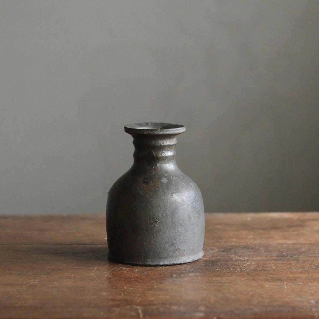 能野焼 薩摩苗代川焼 仏花器 古美術 古道具 アンティーク 花入 徳利 古薩摩