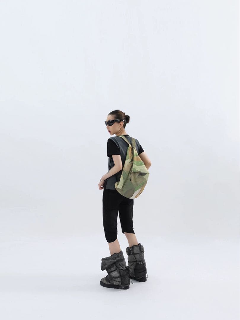 美伢FUZZYKON グランジ カモフラージュ柄 ショルダーバッグ