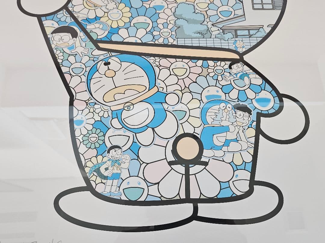 村上隆 ドラえもん 版画 シルクスクリーン サイン付 フレーム付