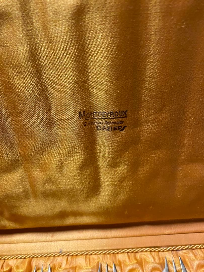 フランスアンティークMontpeyroux ピンクハンドル フォークセット11本