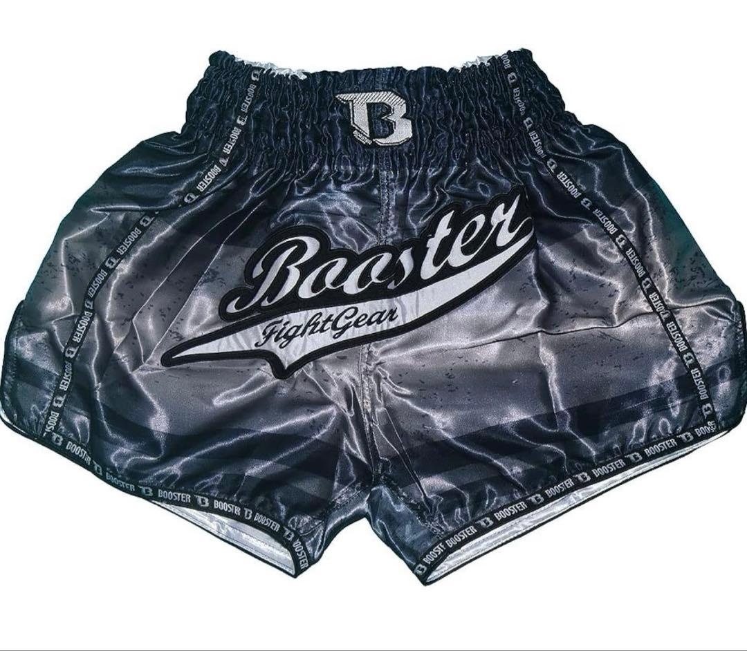 Boostarムエタイショーツ グレー/ブラック ブースター キックボクシング