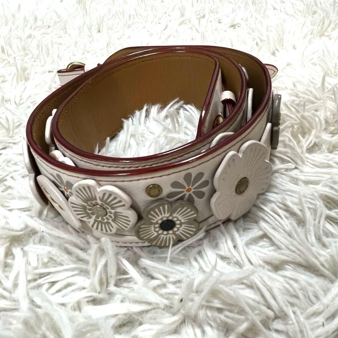 コーチ COACH ショルダーストラップ ティーローズ ホワイト 花 ウィズ