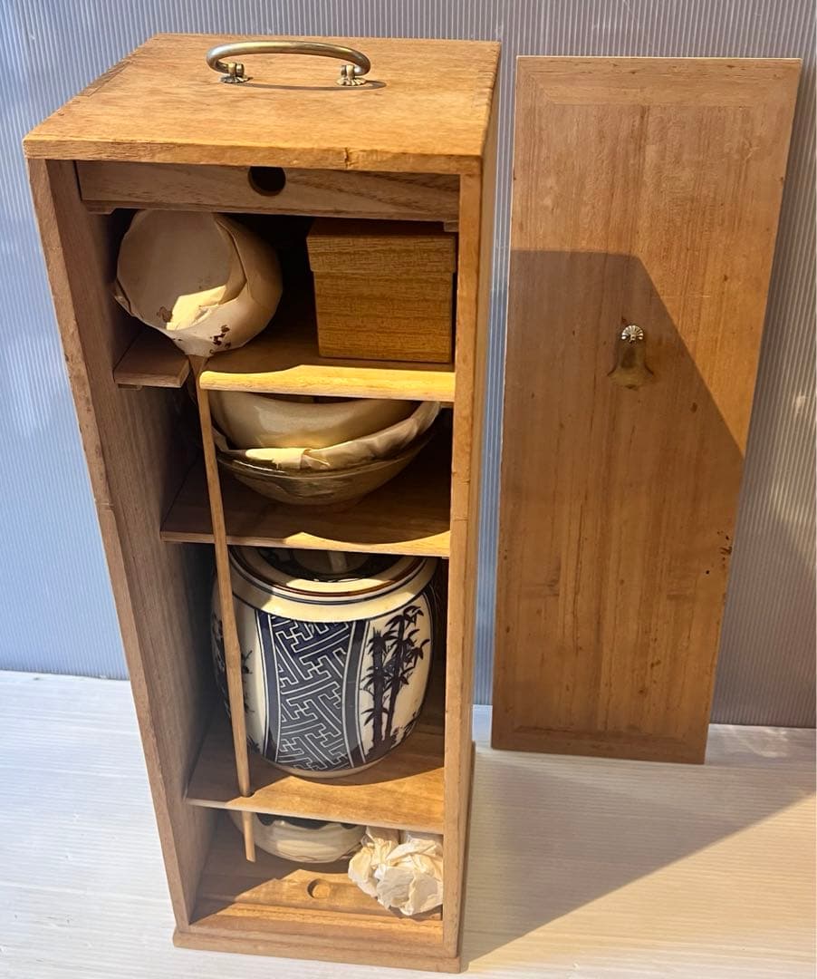 茶道具セット アンティーク 古道具 昭和レトロ 現状品 抹茶椀 水指 短冊箱