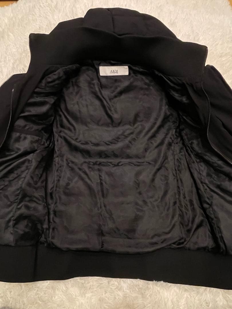 【極美品】AKM 最高級レイヤード ダウンジャケット 黒 二重Wジップ仕様