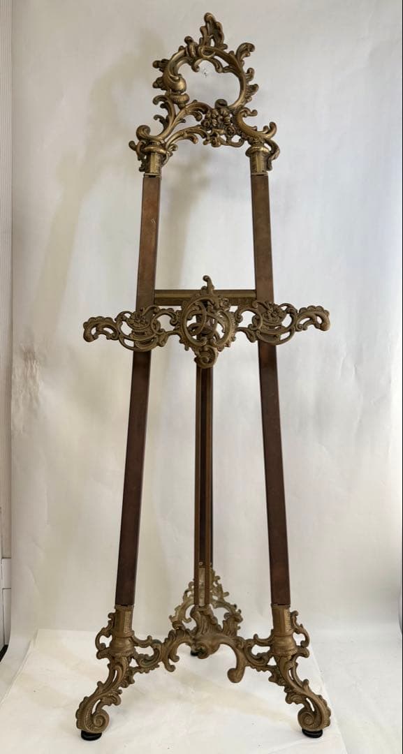 W 真鍮製 アンティーク調 大型イーゼル クラシック エレガント 高さ120㎝